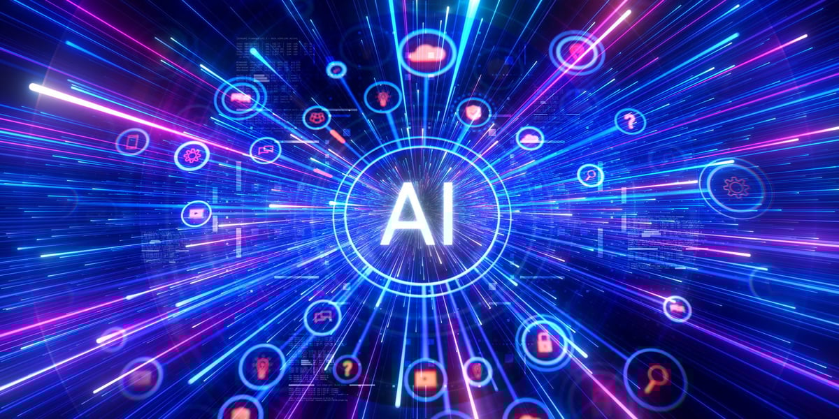 Artificial intelligence and machine learning concept. Concept of artificial neural networks, neuromorphic computing, machine learning, AI, big data, large language model and neural network.
